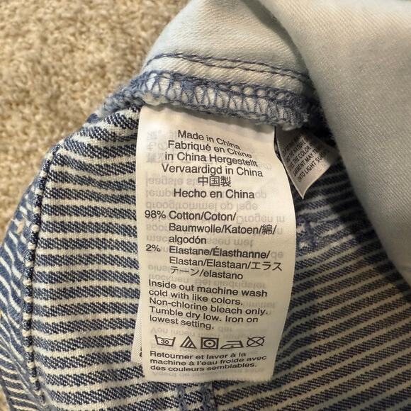 Madewell 31 9" mid rise skinny piper stripe stretch jean pant P2 2323 - Picture 11 of 15